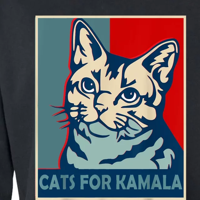 Childless Cat Lady Is Voting Kamala Harris President 2024 Cropped Pullover Crew