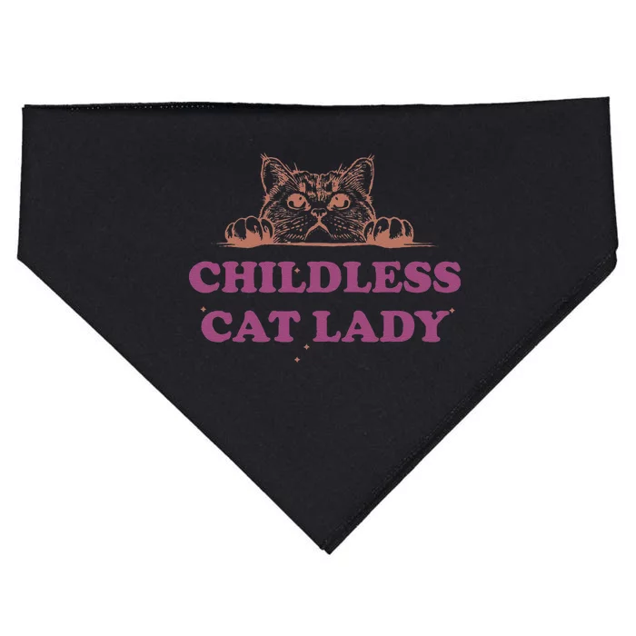 Childless Cat Lady Funny 2024 USA-Made Doggie Bandana