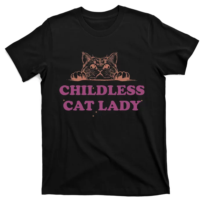 Childless Cat Lady Funny 2024 T-Shirt