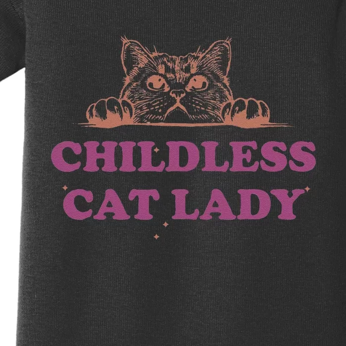 Childless Cat Lady Funny 2024 Baby Bodysuit