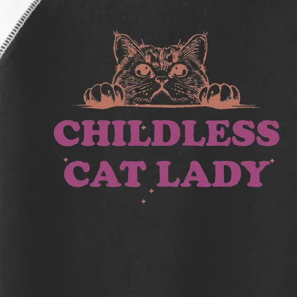 Childless Cat Lady Funny 2024 Toddler Fine Jersey T-Shirt