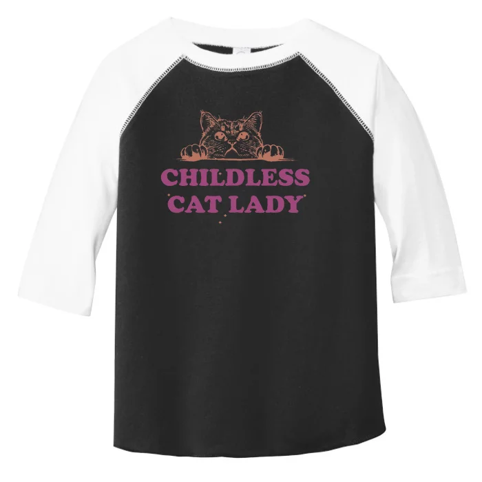 Childless Cat Lady Funny 2024 Toddler Fine Jersey T-Shirt