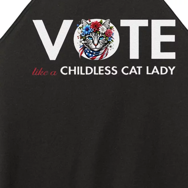 Childless Cat Lady For President 2024 Funny Gifts Women’s Perfect Tri Rocker Tank