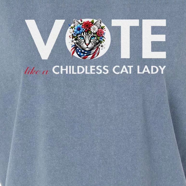 Childless Cat Lady For President 2024 Funny Gifts Garment-Dyed Women's Muscle Tee