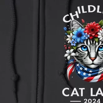 Childless Cat Lady For President 2024 Funny Gifts Full Zip Hoodie