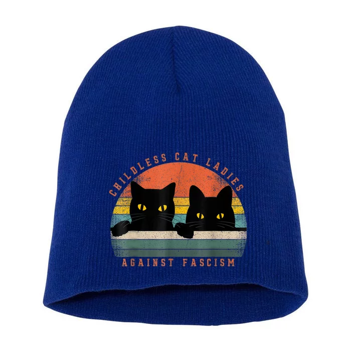 Childless Cat Ladies Against Fascism Short Acrylic Beanie