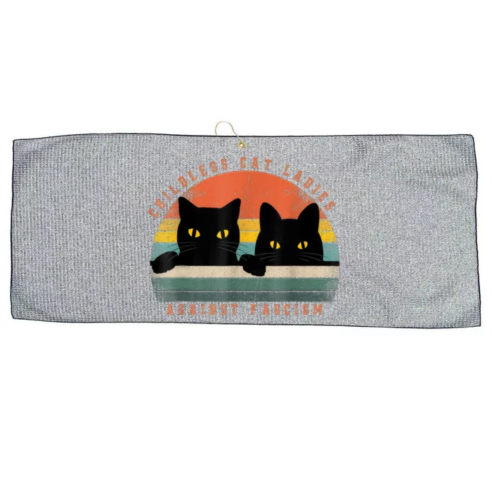 Childless Cat Ladies Against Fascism Large Microfiber Waffle Golf Towel