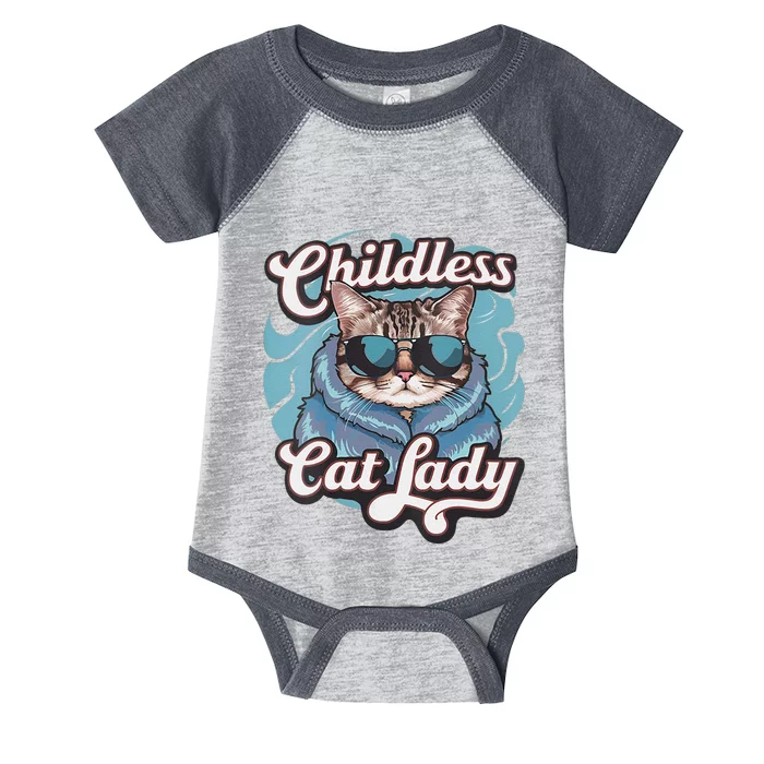 Childless Cat Lady Funny Cat Lover Infant Baby Jersey Bodysuit