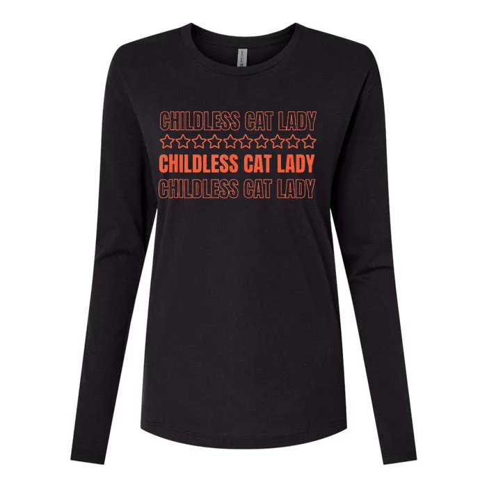 Childless Cat Lady Funny Kitty Cute Thank You Graphic Parody Womens Cotton Relaxed Long Sleeve T-Shirt