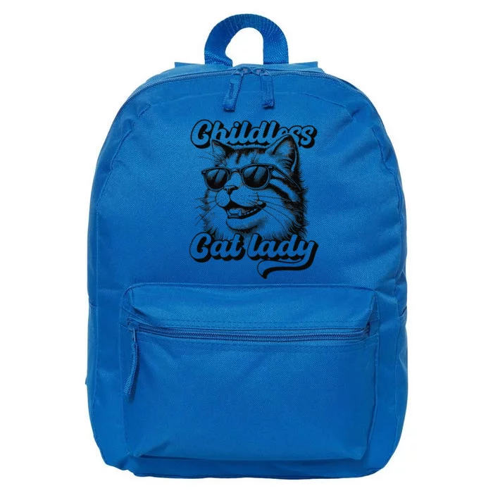 Childless Cat Lady Funny Cat Owner 16 in Basic Backpack