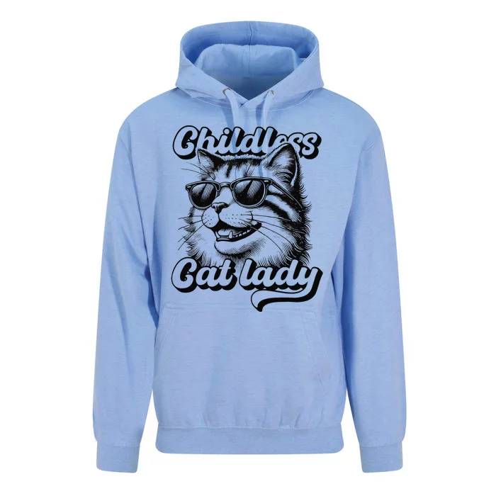 Childless Cat Lady Funny Cat Owner Unisex Surf Hoodie