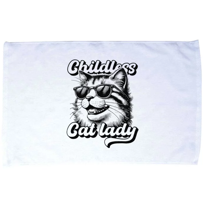 Childless Cat Lady Funny Cat Owner Microfiber Hand Towel