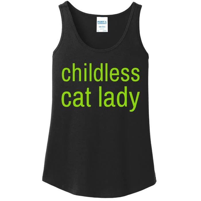 Childless Cat Lady Funny Vote 2024 Madam President Ladies Essential Tank