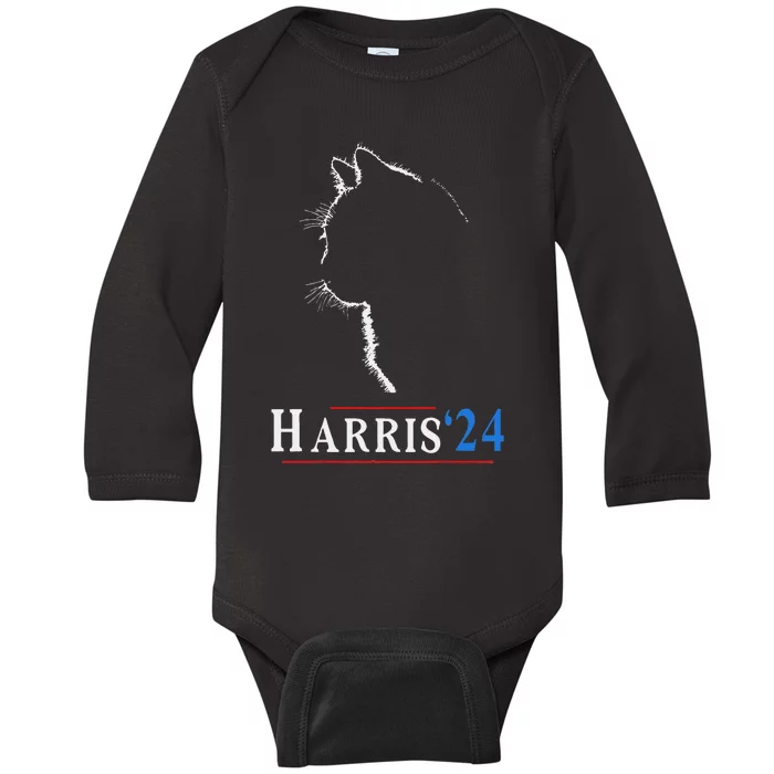 Childless Cat Lady Ladies For Kamala Harris Voting Kamala Baby Long Sleeve Bodysuit