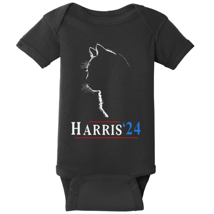 Childless Cat Lady Ladies For Kamala Harris Voting Kamala Baby Bodysuit