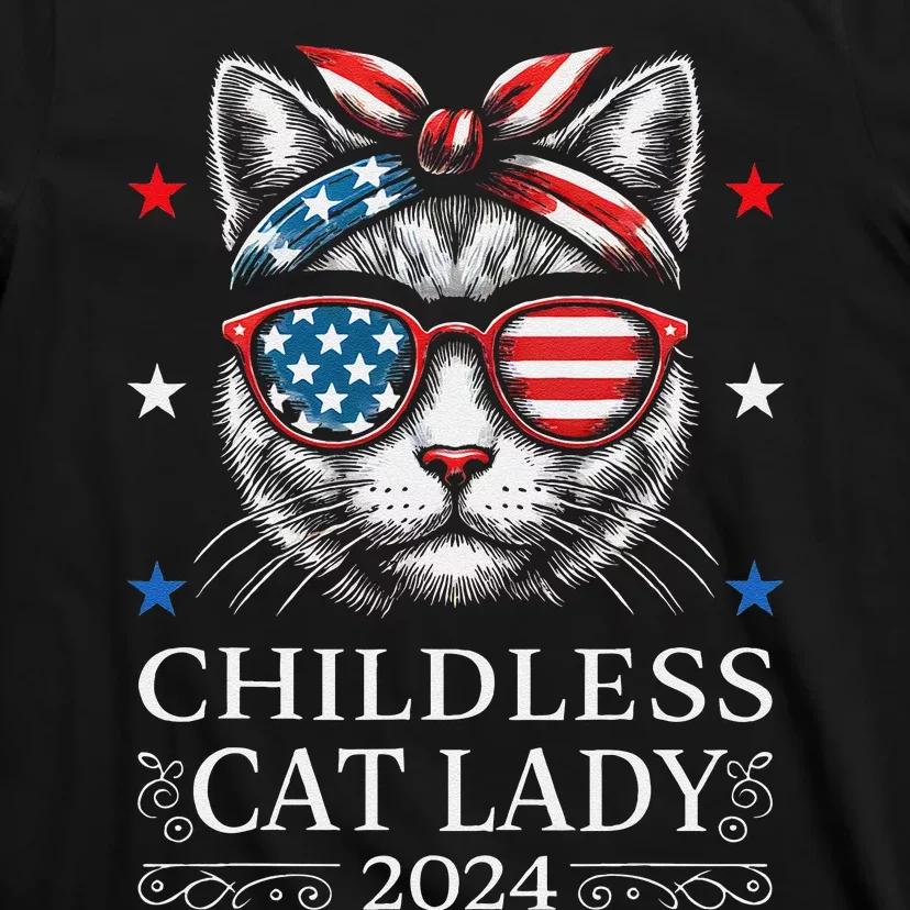 Childless Cat Lady Ladies For Kamala Harris Voting Kamala T-Shirt