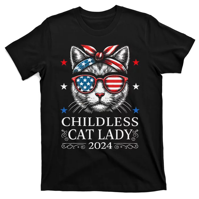 Childless Cat Lady Ladies For Kamala Harris Voting Kamala T-Shirt