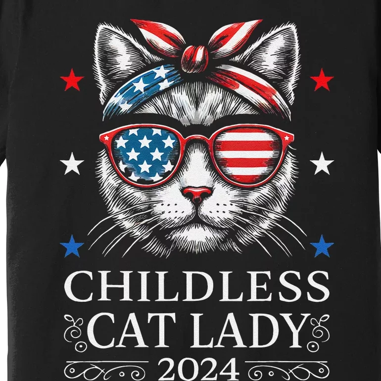 Childless Cat Lady Ladies For Kamala Harris Voting Kamala Premium T-Shirt