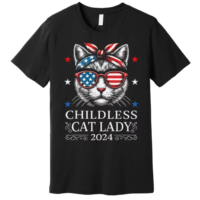 Childless Cat Lady Ladies For Kamala Harris Voting Kamala Premium T-Shirt