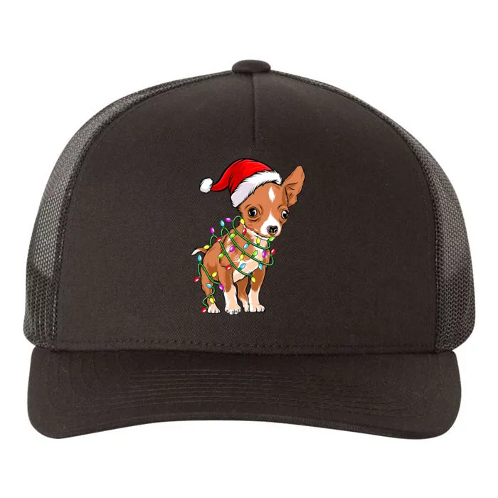 Chihuahua Christmas Lights Gift Funny Xmas Dog Lover Yupoong Adult 5-Panel Trucker Hat