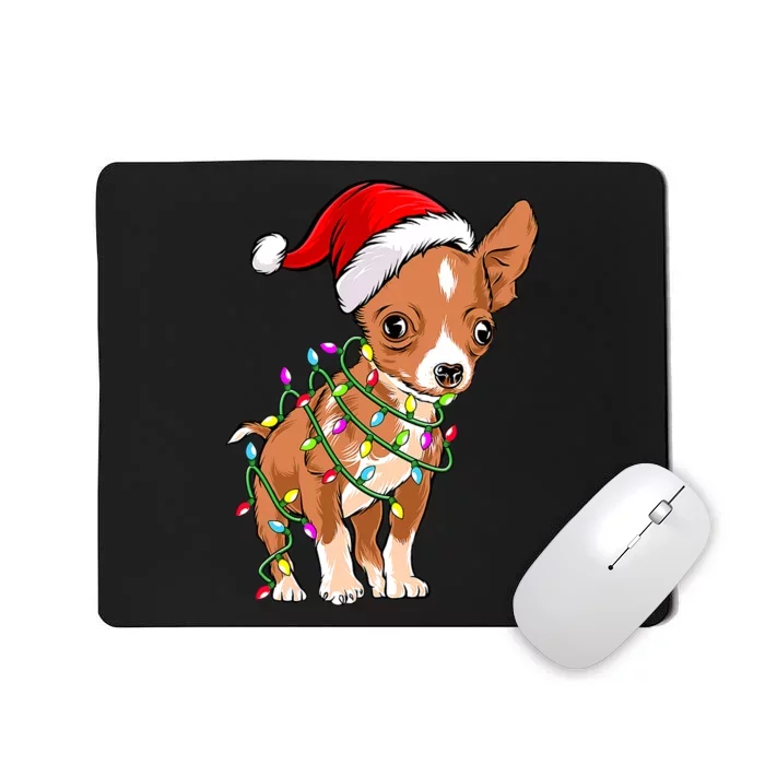 Chihuahua Christmas Lights Gift Funny Xmas Dog Lover Mousepad