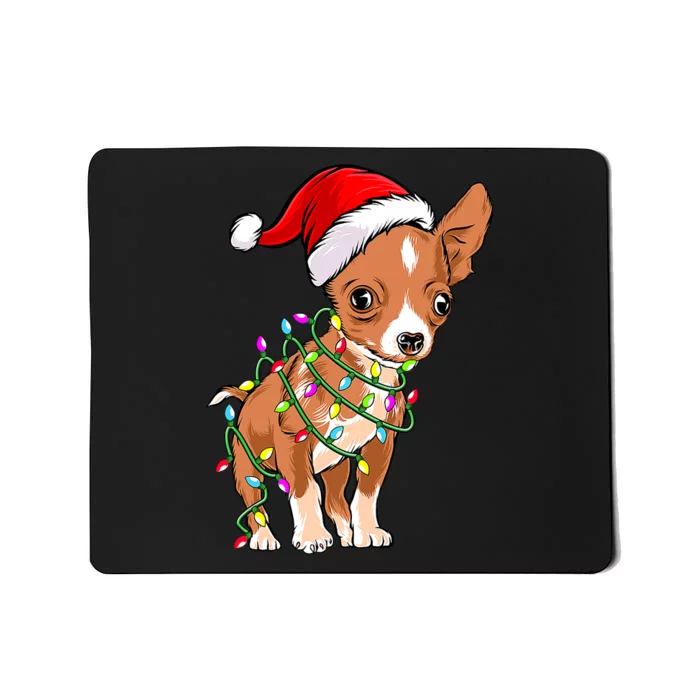 Chihuahua Christmas Lights Gift Funny Xmas Dog Lover Mousepad