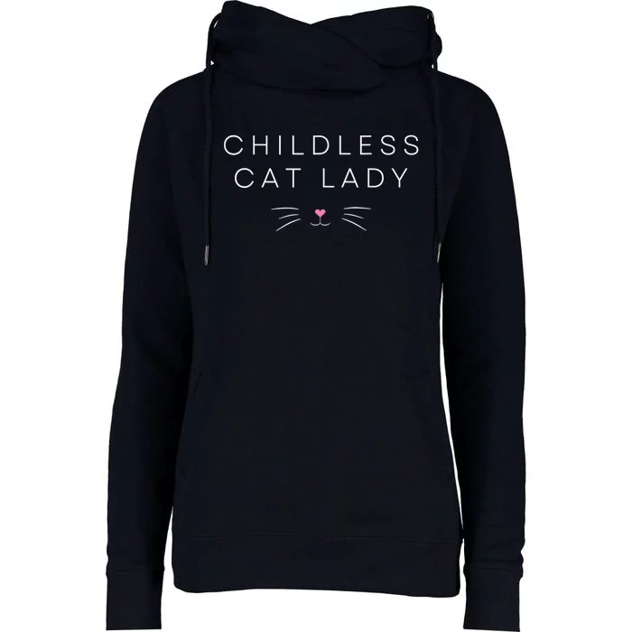 Childless Cat Lady Cute Voting Election 2024 Cat Lovers Kamala Harris 2024 Womens Funnel Neck Pullover Hood