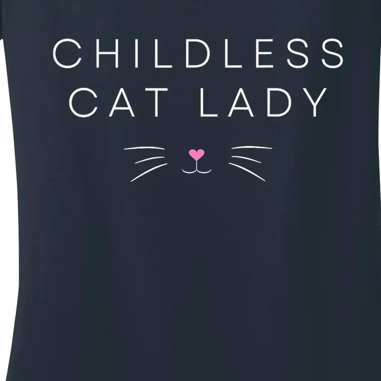 Childless Cat Lady Cute Voting Election 2024 Cat Lovers Kamala Harris 2024 Women's V-Neck T-Shirt