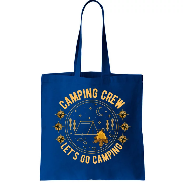 Camping Crew Let's Go Camping Vintage Camper Road Trip Gift Tote Bag