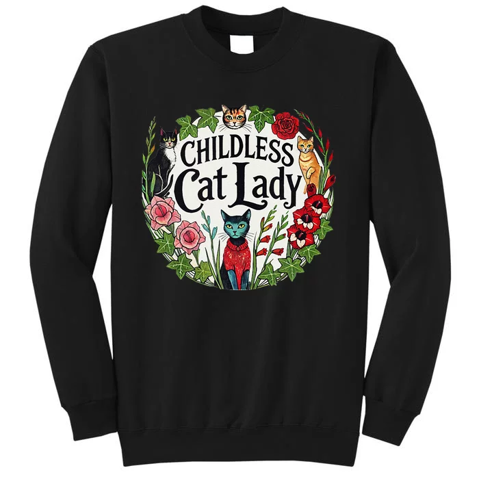 Childless Cat Lady Illustration Tall Sweatshirt