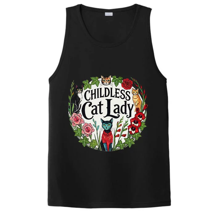 Childless Cat Lady Illustration Performance Tank