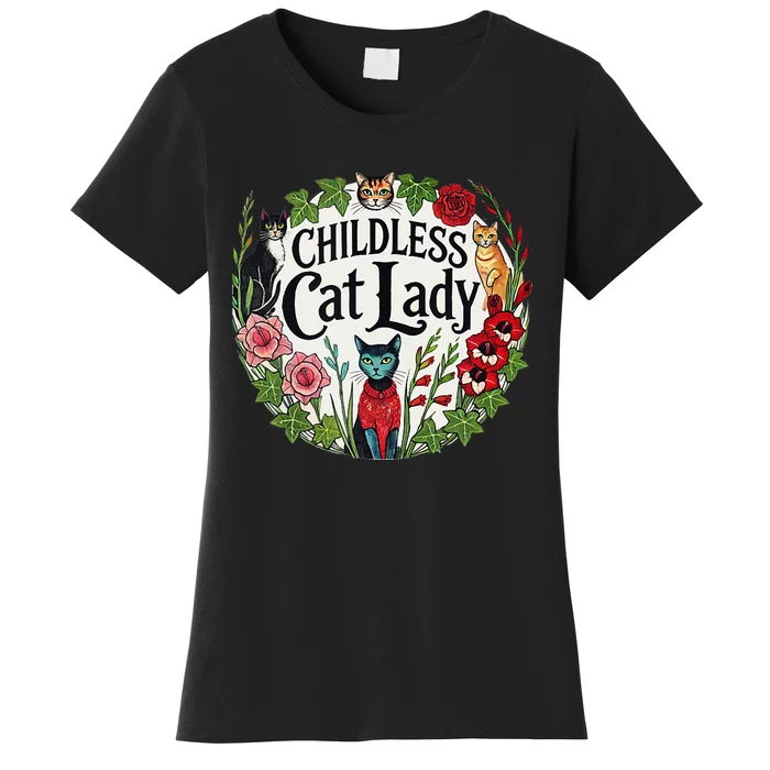 Childless Cat Lady Illustration Women's T-Shirt