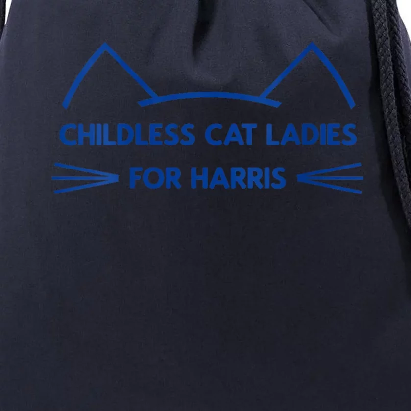 Childless Cat Ladies Vote Kamala Harris President 2024 Drawstring Bag