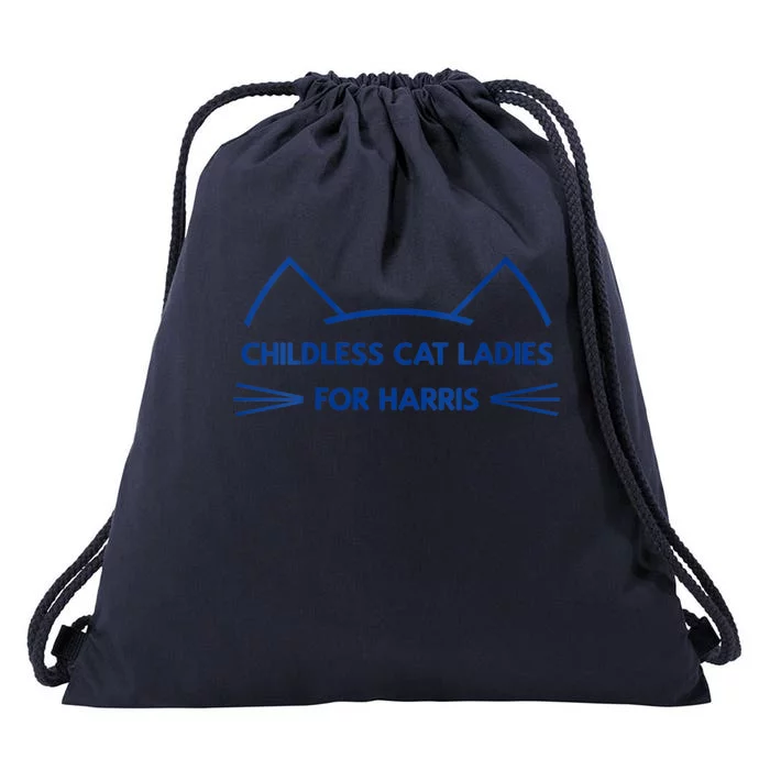 Childless Cat Ladies Vote Kamala Harris President 2024 Drawstring Bag