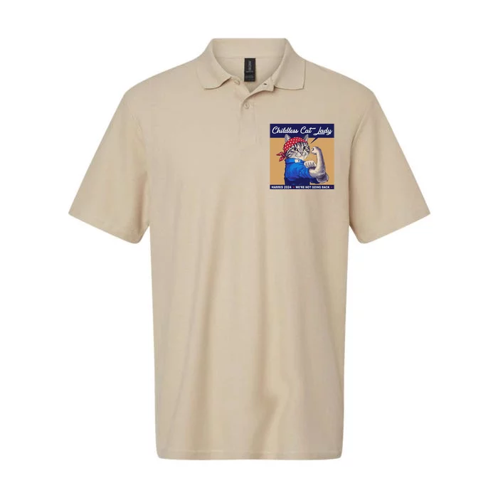 Childless Cat Lady WeRe Not Going Back Kamala Harris 2024 Softstyle Adult Sport Polo