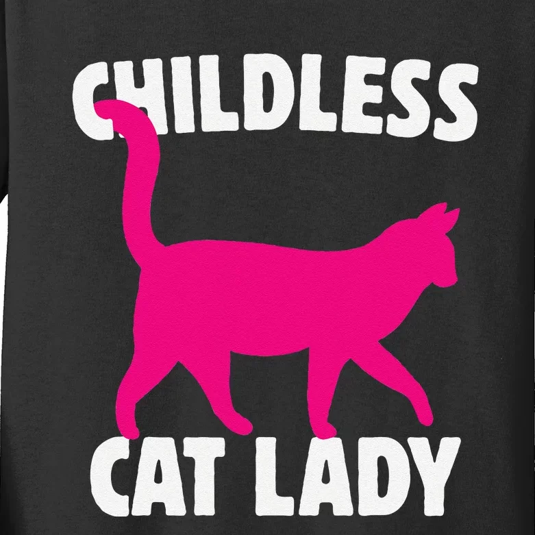 Childless Cat Lady Proud Cat Mom Voting Kids Long Sleeve Shirt