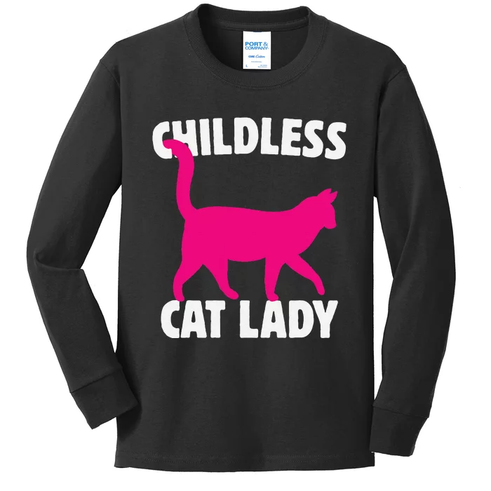 Childless Cat Lady Proud Cat Mom Voting Kids Long Sleeve Shirt