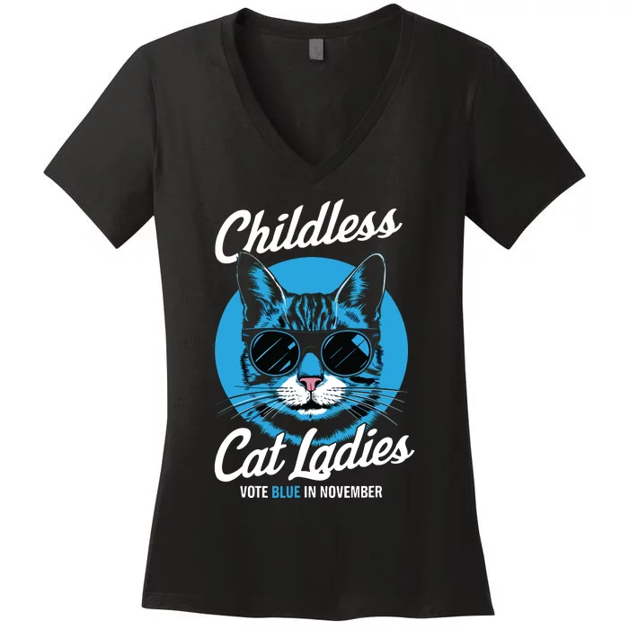 Childless Cat Lady Women's V-Neck T-Shirt