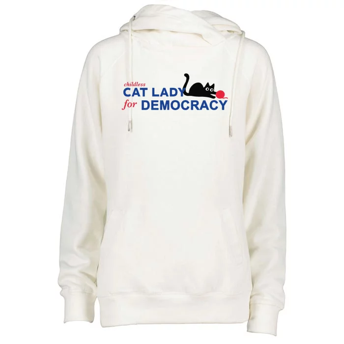 Childless Cat Lady Voting Election 2024 Usa Womens Funnel Neck Pullover Hood