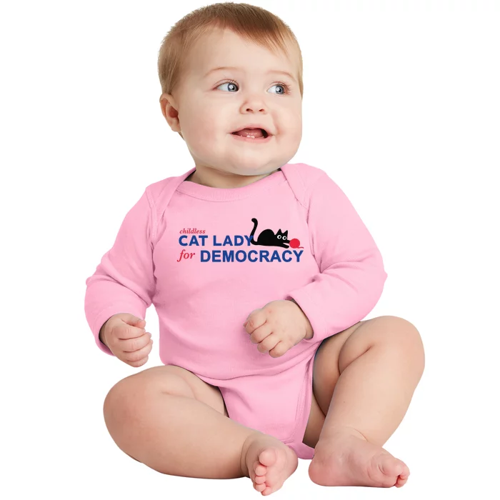 Childless Cat Lady Voting Election 2024 Usa Baby Long Sleeve Bodysuit