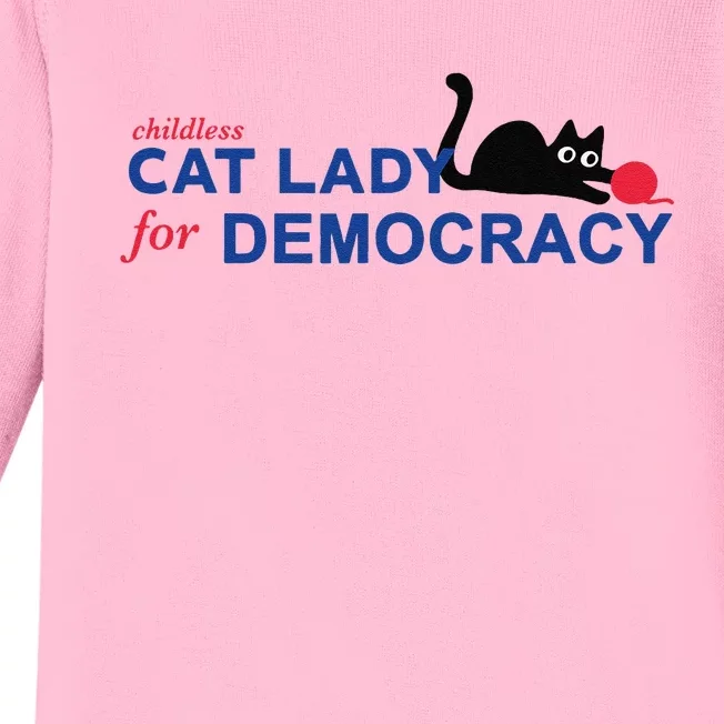 Childless Cat Lady Voting Election 2024 Usa Baby Long Sleeve Bodysuit