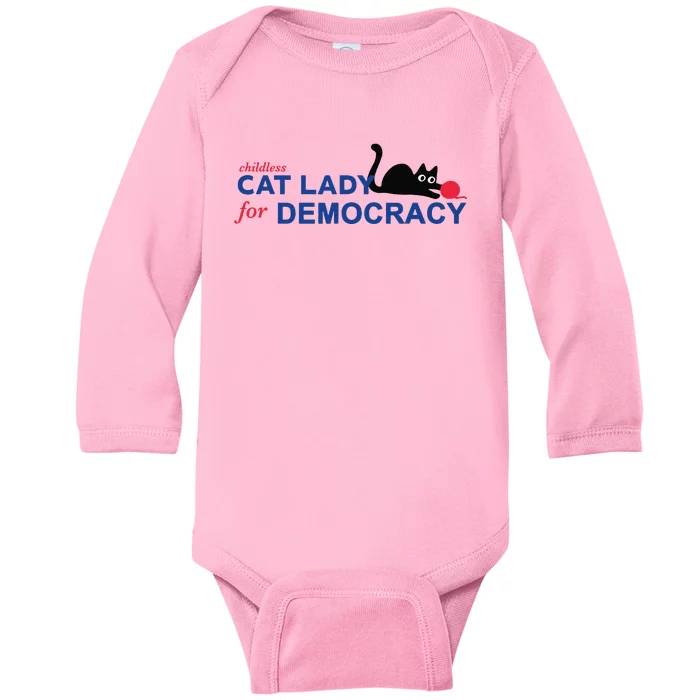 Childless Cat Lady Voting Election 2024 Usa Baby Long Sleeve Bodysuit