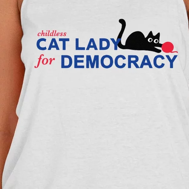 Childless Cat Lady Voting Election 2024 Usa Women's Knotted Racerback Tank