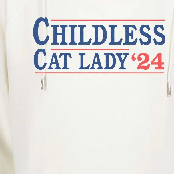 Childless Cat Lady Voting Election 2024 Usa Womens Funnel Neck Pullover Hood