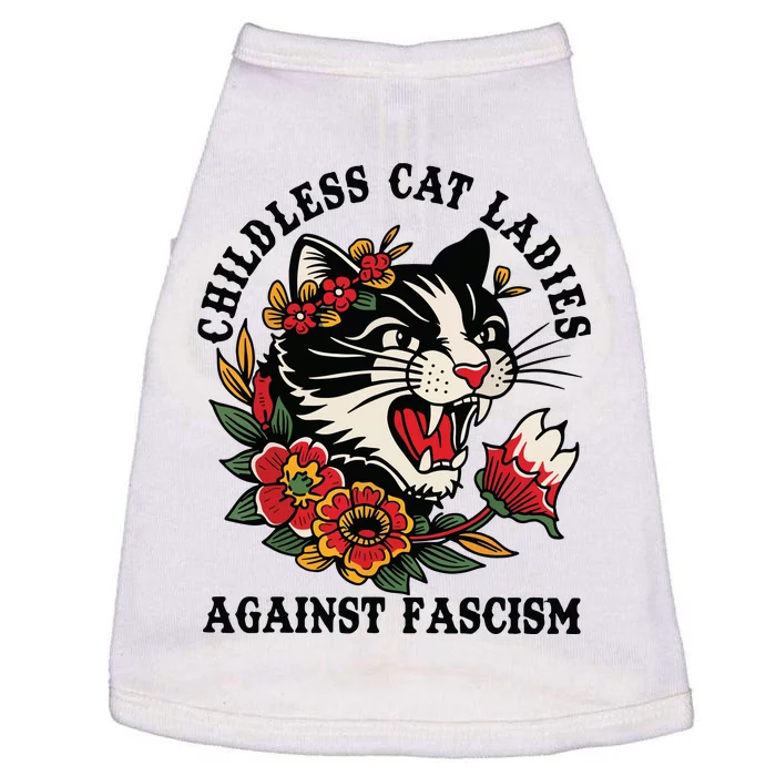 Childless Cat Ladies Against Fascism Feminist Doggie Tank