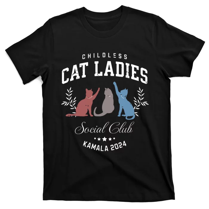 Childless Cat Ladies Kamala 2024 Election President Women T-Shirt