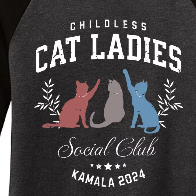 Childless Cat Ladies Kamala 2024 Election President Women Women's Tri-Blend 3/4-Sleeve Raglan Shirt