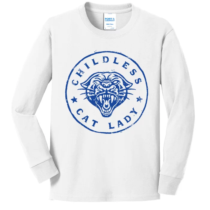 Childless Cat Lady Brave Proud Independent Apparel Kids Long Sleeve Shirt