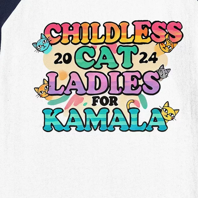 Childless Cat Lady Voting For Kamala President Baseball Sleeve Shirt