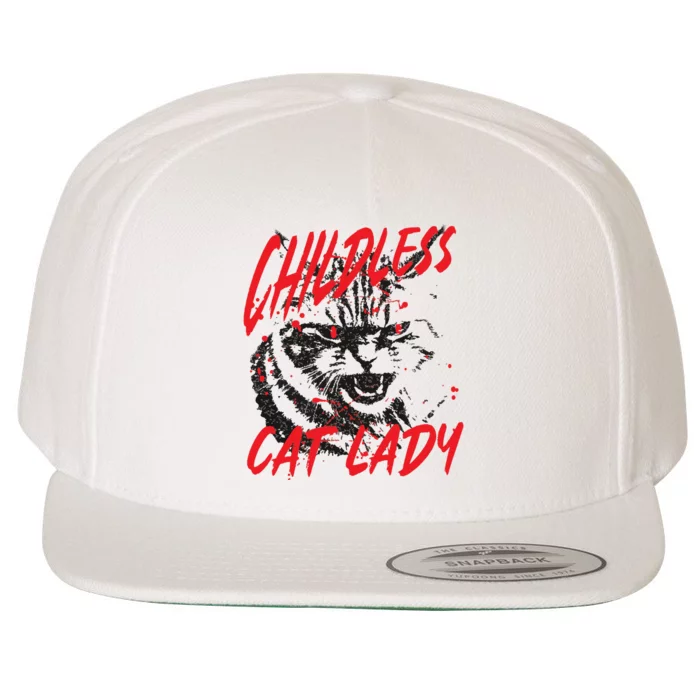 Childless Cat Lady Kamala For President 2024 Wool Snapback Cap